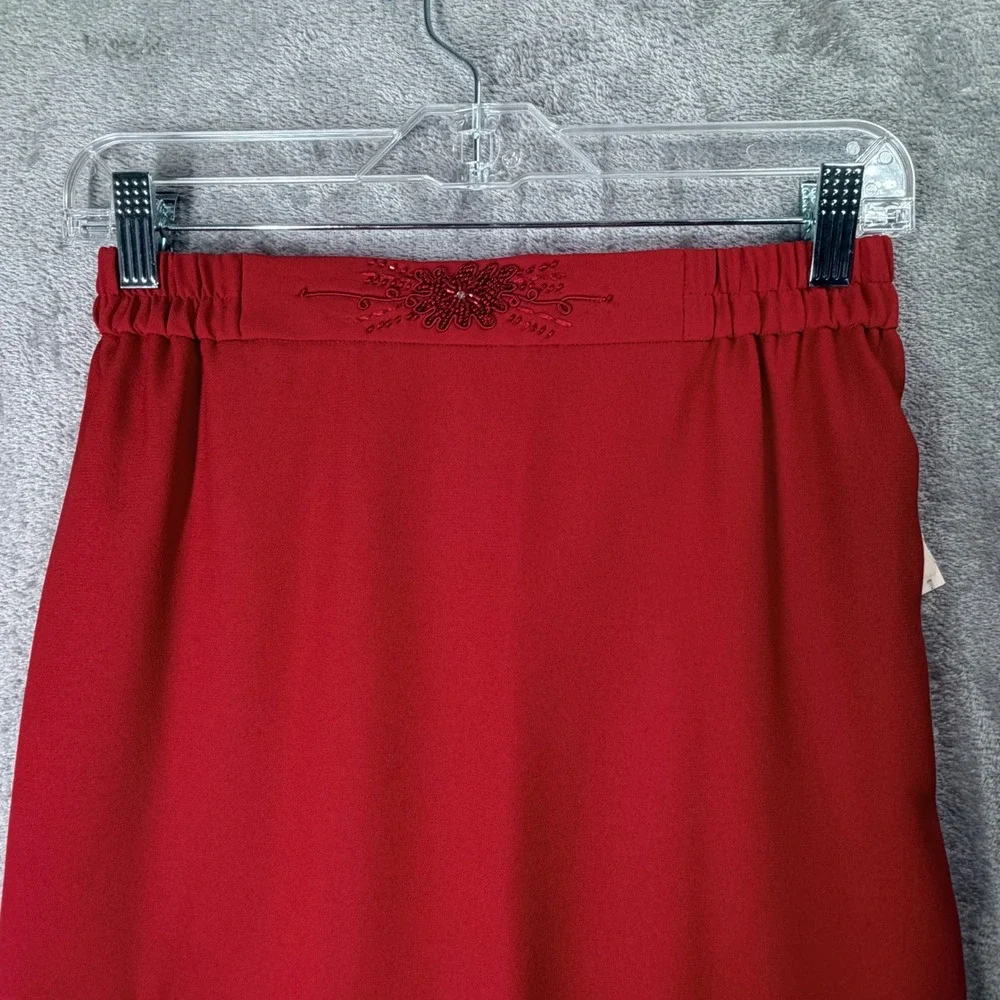 NWT R&M Richards Red Skirt Suit‎ 8 Petite Embellished Evening Church Holiday Set